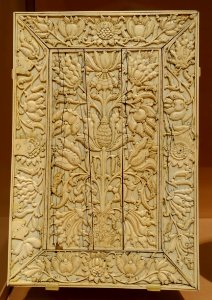Panel from a cabinet with flowers and birds, India, Coromandel Coast or Sri Lanka, Mughal period, late 1600s AD, ivory over wood, 2006.259 - Metropolitan Museum of Art - New York City - DSC07361 photo