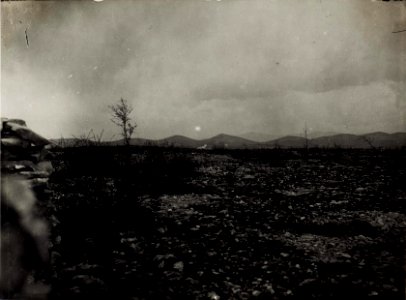 Panorama bei Hudilog mit Explosion von Stellung 47. gesehen. (BildID 15574122)