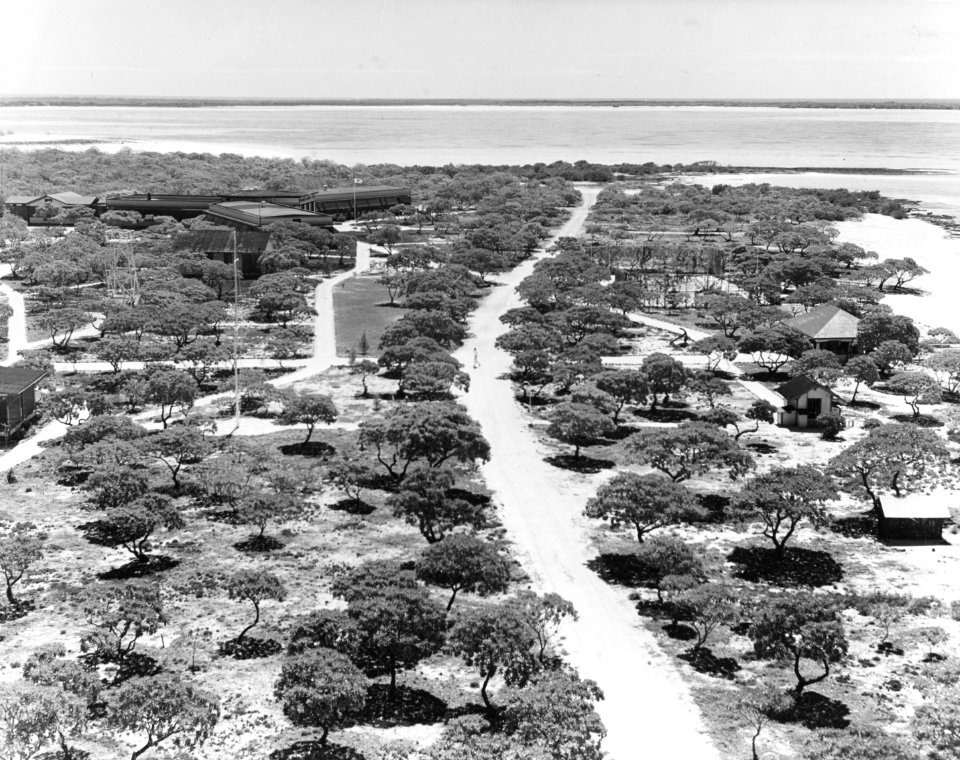 Pan American Airways compound on Pearl Island, Wake, on 5 March 1940