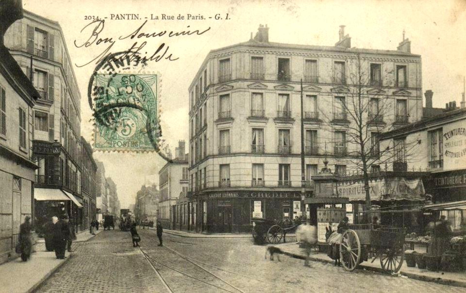 Pantin.Rue de Paris.Charette