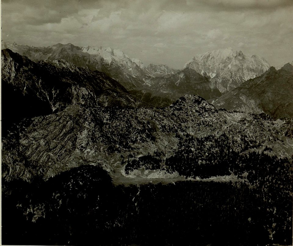 Panorama vom Vogel, Lepa, Spica, Triglav, Prisang, Razor, Mojstrovka Stpkt, Kuk Kamm Kote 2135. (BildID 15480587)