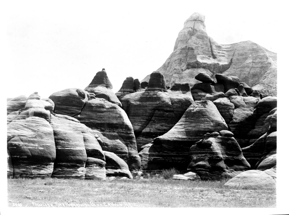 Peculiar rock formation in Blue Canyon, Arizona, 1900-1930 (CHS-3903)