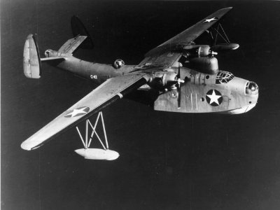 PBM-3C Mariner in flight off Virginia in September 1942 photo