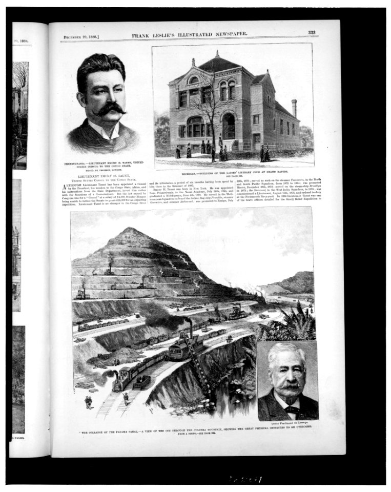 Pennsylvania-Lieutenant Emory H. Taunt, United States consul to the Congo State - - photo. by Thomson, London. Michigan-building of the Ladies' Literary Club at Grand Rapids. The collapse of LCCN91705460