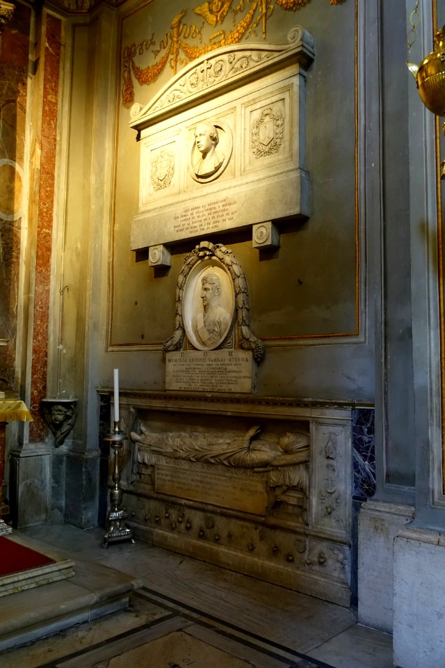 Pedro de Villa Urrutia y Montalvo, Antonio Vargas Laguna by José Alvarez Bougel, and Juan de Fuensalida, attributed to Andrea Bregno - Santa Maria in Monserrato degli Spagnoli - Rome, Italy - DSC01696
