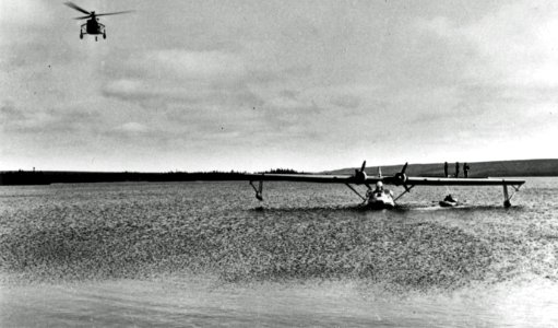 PBY-5A and HNS-1 USCG at Gander Lake 1946