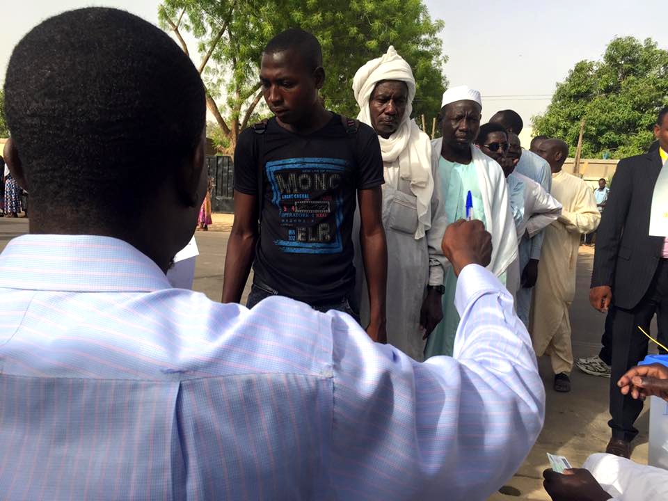 People queueing to vote during the 2016 Chadian presidential election