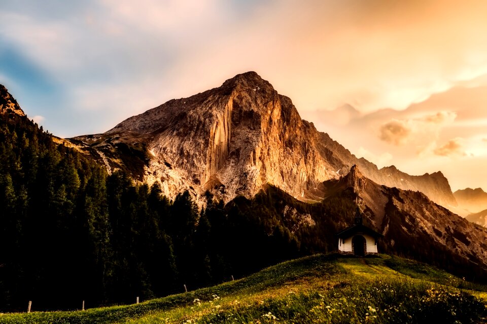 Mountains valley forest photo