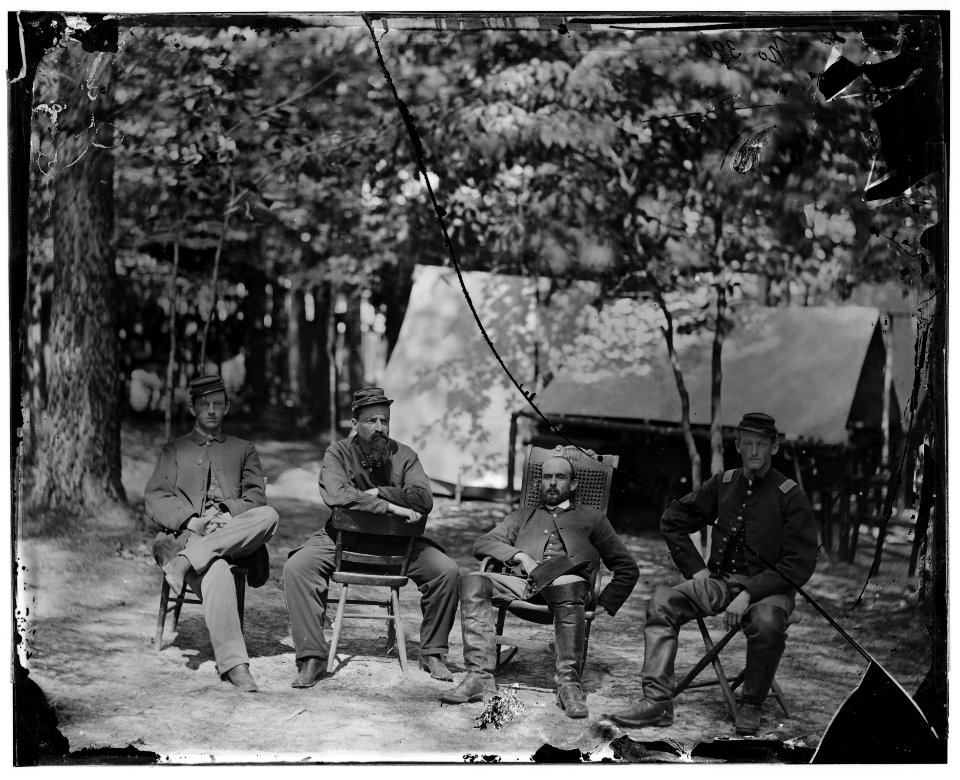 Petersburg, Va. Officers of the 1st Massachusetts Cavalry at Army of the Potomac headquarters LOC cwpb.03797