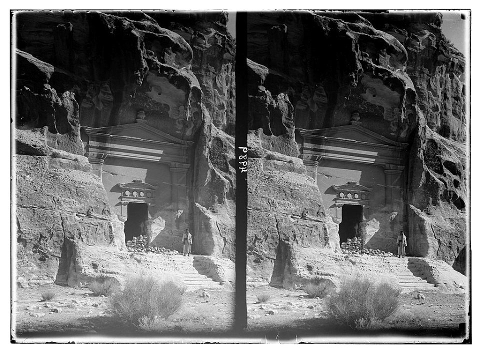 Petra (Wadi Musa). El-Beda and el-Barid. El-Barid. Classical monument. Without the Siq. An example of a simple but refined pedimented façade LOC matpc.03135
