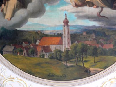 Pfarrkirche Scheidegg Deckengemälde Mitte Detail