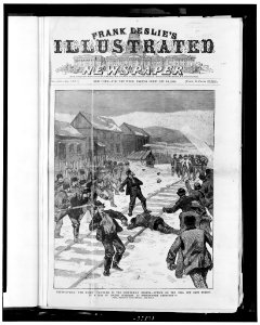 Pennsylvania - the mining troubles in the Schuylkill region - attack on the coal and iron police by a mob of Polish strikers, at Shenandoah, February 3d - from a sketch by Joseph Becker. LCCN98511383 photo