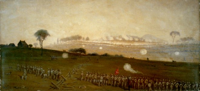Picketts charge confederates by Edwin Forbes