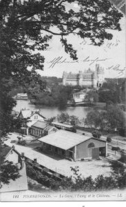 Pierrefonds gare etang chateau 1910