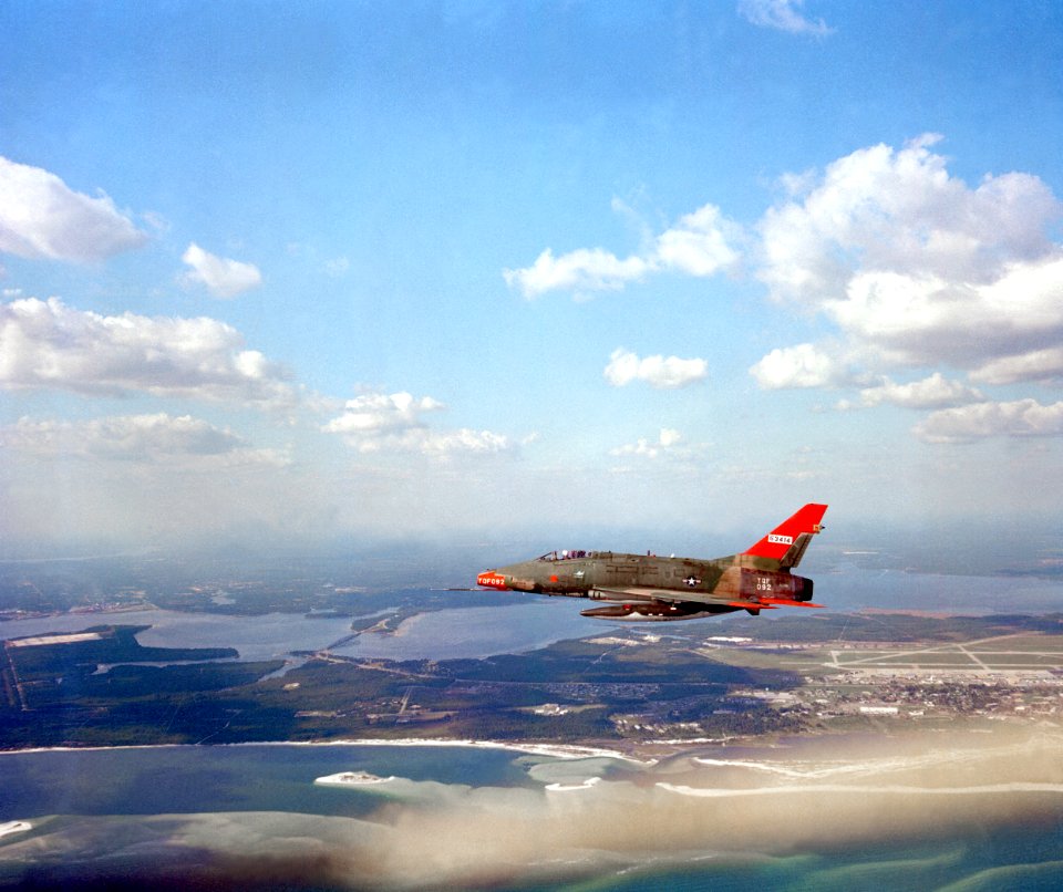 QF-100D over Tyndall AFB 1981