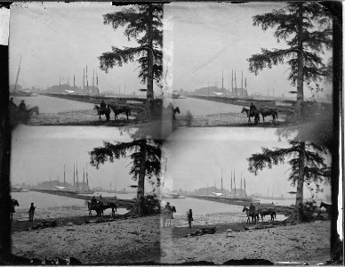 Pontoon bridge across James River, Va - NARA - 529321 photo