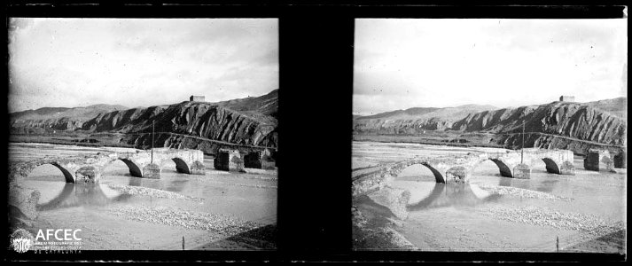 Pont sobre el riu Noguera Ribagorçana al seu pas per Alfarràs