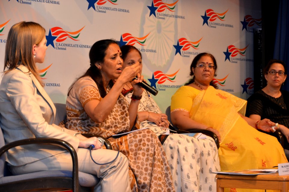 Poongothai Aladi Aruna at the U.S. Consulate General in Chennai