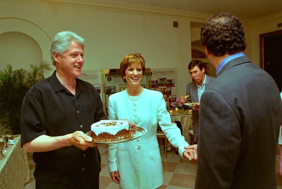 President Bill Clinton at a movie screening outside the Family Theatre of the White House (12)