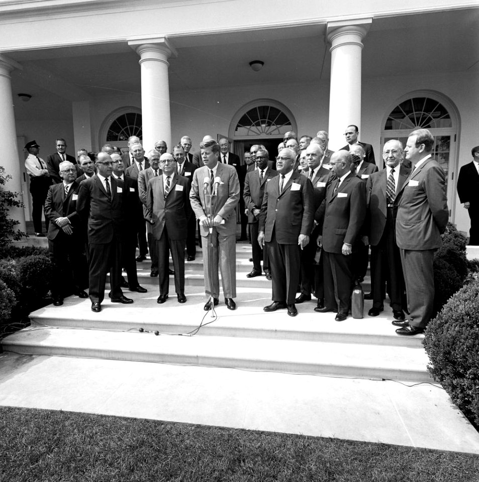President John F. Kennedy Speaks to Representatives from United Negro Colleges Development Campaign JFKWHP-ST-415-2-63