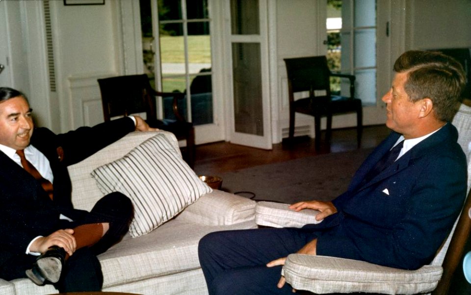 President John F. Kennedy with Deputy Leader of the Labour Party of Great Britain, George Brown (05)