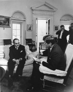 President John F. Kennedy Meets with the Ambassador of Laos, Prince Tiao Khampan (01) photo