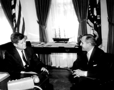 President John F. Kennedy meets with the Ambassador of Tunisia, Habib Bourguiba, Jr