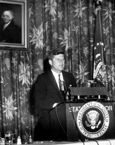 President John F. Kennedy Speaks at Luncheon Marking the Publication of the Diary and Autobiography of John Adams JFKWHP-AR6816-E