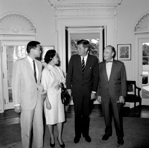 President John F. Kennedy with Family of Ramón Magsaysay JFKWHP-ST-342-2-62