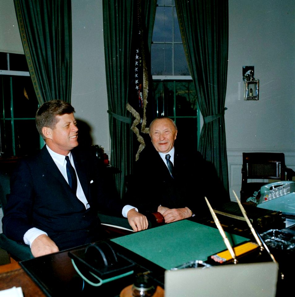 President John F. Kennedy with Chancellor of West Germany, Dr. Konrad Adenauer
