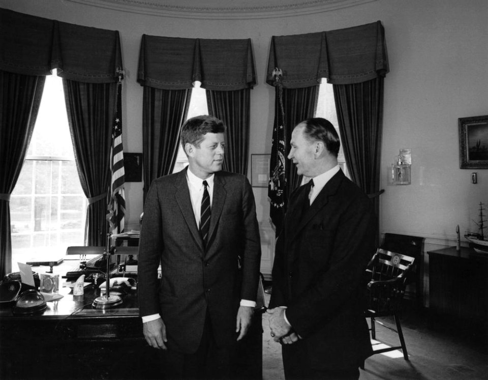 President John F. Kennedy with Former US Ambassador to France, James M. Gavin