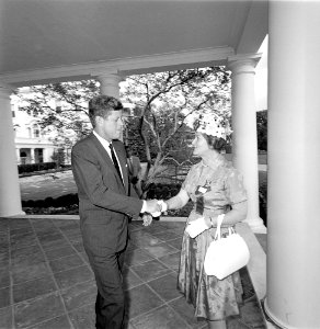 President John F. Kennedy with Massachusetts State Senator, Elizabeth A. Stanton