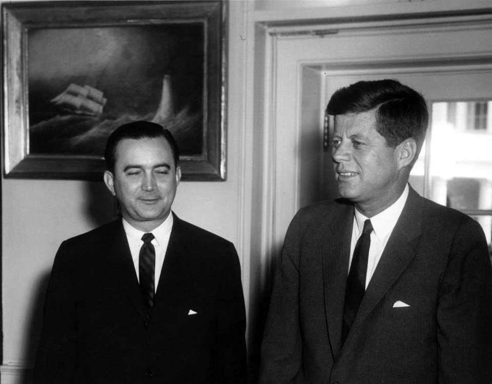 President John F. Kennedy with Ambassador of the Dominican Republic, Andrés Freites Barrera