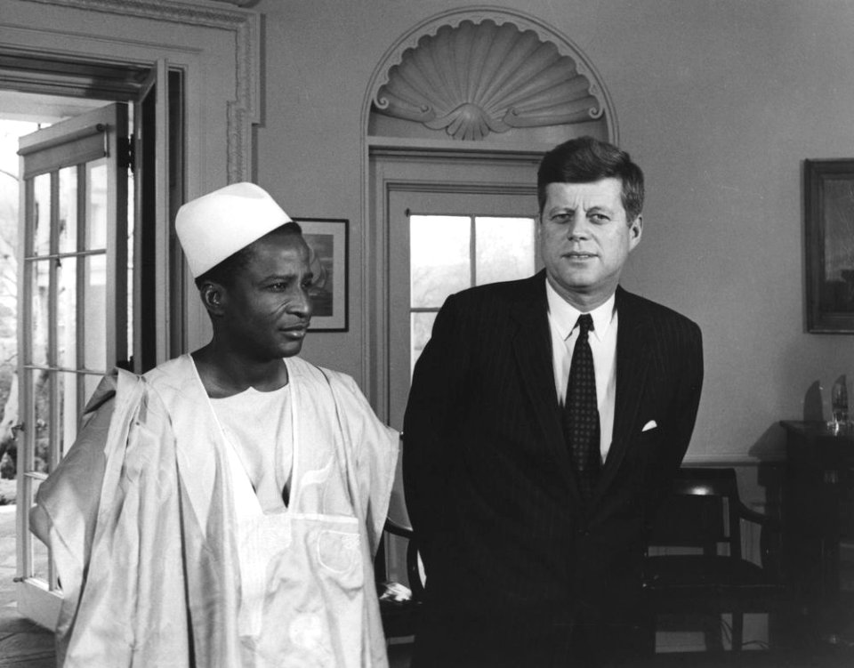 President John F. Kennedy with Ambassador of Niger, Abdou Sidikou