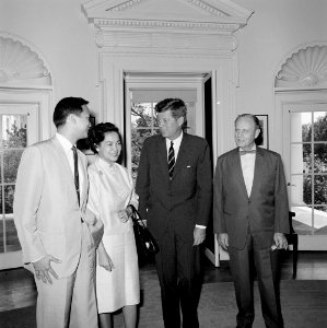 President John F. Kennedy with Family of Ramón Magsaysay JFKWHP-ST-342-3-62