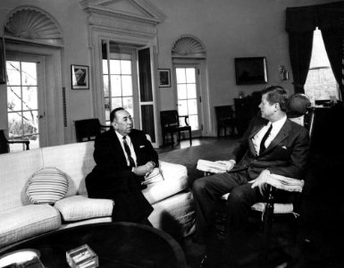 President John F. Kennedy with Former Ambassador of Bolivia, Victor Andrade