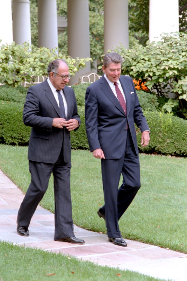 President Ronald Reagan and Philip Habib