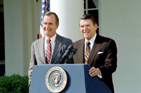 President Ronald Reagan and Vice President George H. W. Bush photo