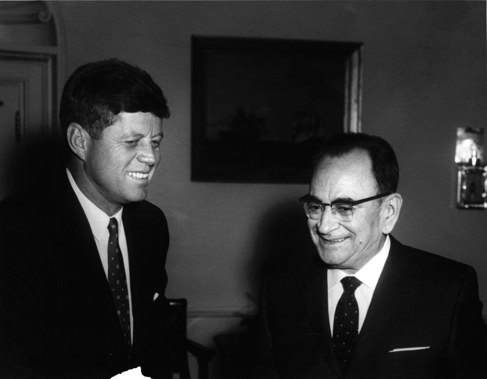 President John F. Kennedy with Foreign Minister-designate of the Dominican Republic, Dr. José Bonilla Atiles