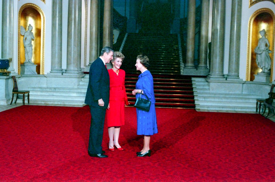 President Ronald Reagan and Nancy Reagan with Queen Elizabeth II
