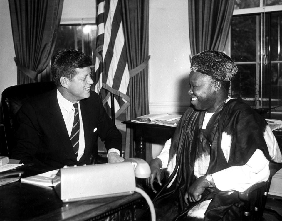 President John F. Kennedy Meets with William H. Fitzjohn, Charge d'Affairs of Sierra Leone