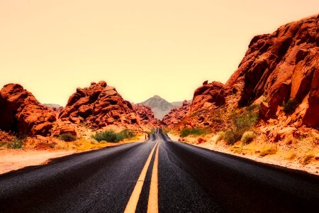 Highway travel landscape