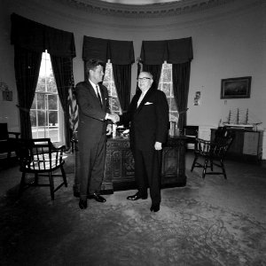 President John F. Kennedy with Representative Charles A. Buckley (New York) (01)