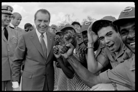 President Richard Nixon Greets a Crowd of Air Force Servicemen prior to His Departure from Homestead Air Force Base in Florida photo