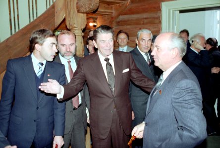 President Ronald Reagan during his trip to Iceland at the Reykjavik Summit