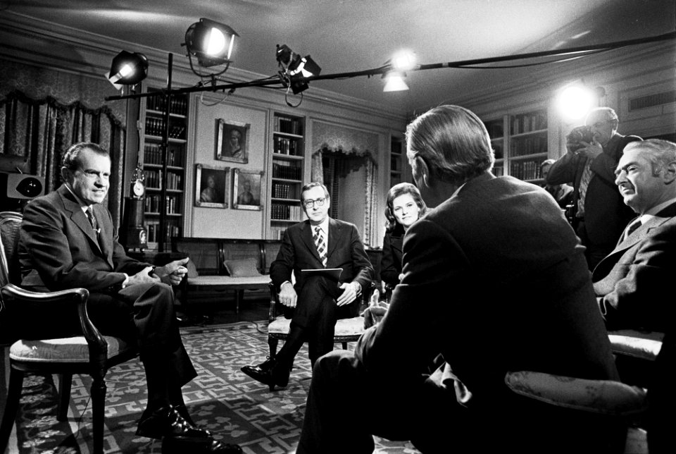 President Richard Nixon during an Interview with John Chancellor, Eric Sevareid, Howard K. Smith and Nancy Dickerson for the Television Special Program A Conversation with the President