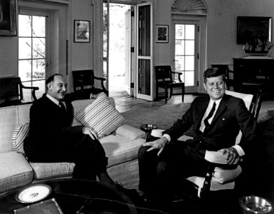 President John F. Kennedy with Member of Parliament of Great Britain, Patrick Gordon Walker