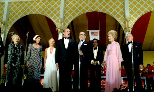 President Richard Nixon Sings God Bless America with Composer Irving Berlin during the Vietnam POW Dinner at the White House