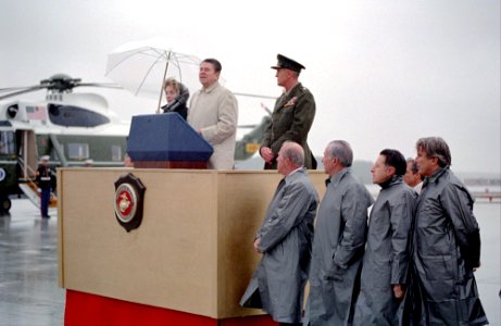 President Ronald Reagan delivers remarks at Cherry Point Marine Corps Air Station