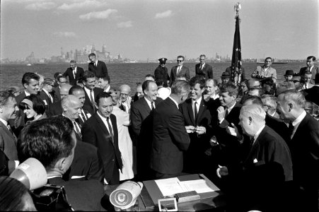 President Lyndon B. Johnson Signing of the Immigration Act of 1965 (01) photo